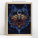 DIY Teemantmaali Wolf Full Display Teemanttikandid T&auml;is&uuml;mmargune mosaiikpilt 20X30CM