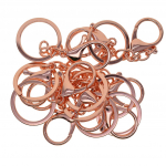 10 sets 68mm keychians large Lobster Clasp Clip Key Ring flat Split 30mm roosa kuldne v&auml;rv