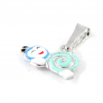 Suzette et Benjamin [H9162] - Pendentif Argent 'Escargots' bleu t&uuml;rkiissinine