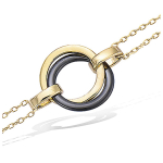 Les Tr&eacute;sors De Lily [L7081] - Bracelet Plaqu&eacute; Or 'Chor&eacute;graphie' noir dor&eacute; - 20 mm must