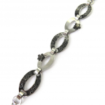 Altesse [M7225] - Bracelet acier 'Calypso' noir argent&eacute; (flora) h&otilde;be