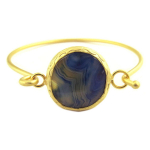 Les Tr&eacute;sors De Lily [Q9827] - K&auml;sitsi valmistatud k&auml;ev&otilde;ru  Cl&eacute;opatra  kuldsinine - 56 mm - 20 mm sinine