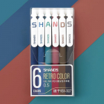 6 tk Retro v&auml;rvi marker pliiats 0,5 mm must sinine pruun punane geel tindivooder ajakirja joonis A6111 mitmev&auml;rviline