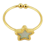 7bis [R1516] - K&auml;sit&ouml;&ouml;na valmistatud valgest opaalist kullast s&otilde;rmus  Etoile  - 7x7 mm valge