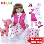 KEIUMI 60 cm vasts&uuml;ndinud t&uuml;drukule realistlik taass&uuml;ndinud beebinuku riidest keha, 24-tolline moodne Reborn Boneca m&auml;nguasi v&auml;ikelapse s&uuml;nnip&auml;evakingitusteks 24 inch pruun