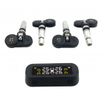 Universaalne juhtmevaba p&auml;ikeseenergia/USB TPMS rehvir&otilde;hu j&auml;lgimiss&uuml;steem 94x84x26mm must