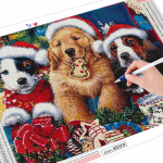 5D DIY Teemantmaali Koer t&auml;ispuurimispilt Rhinestone Teemanttikandid Loomad Mosaiik Multifilm J&otilde;ulukaunistus Full Round (20X30CM)