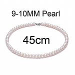 LSOOYH 9-10mm looduslik mageveep&auml;rli kaelakee naistele valge p&auml;rli ehe kaelakee kaelakee 45cm valge