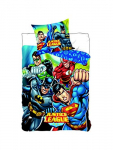 Voodikomplekt - Justice League tekikott + padjap&uuml;&uuml;rid 140x200