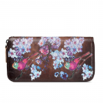 Johnature tr&uuml;kitud rahakott Retro ehtsast nahast pikad naiste rahakotid ja rahakotid Rahakoti kaardihoidja pehme veisenahast telefonikott pruun