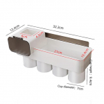 MENGNI magnetilise adsorptsiooniga hambaharjahoidjad 4 tassiga tolmukindla hambaharja hoiukastiga Kodu WC Vannitoatarvikute komplekt helehall v&auml;rv