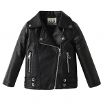 Lasteriided Poiste ja t&uuml;drukute kevad-s&uuml;gis, voodipesu krae Nahkjakk Laste mootorratta Korea stiilis jakk 100 must