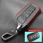 Nahast v&otilde;tmekohver Toyota Camry CHR Corolla RAV4 Avalon Land Cruiser Prado Prius puldi kate 2 3 4 nupp (2018)(2019)(2020) 4 Button-Leather punane