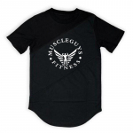 Muscleguys Mens Print O-kaelusega vabaaja l&uuml;hikeste varrukatega T-s&auml;rk V&otilde;rk+puuvillane Spordir&otilde;ivad Tees Fitness J&otilde;usaaliriided Kulturismi topid M must