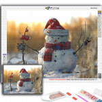 Teemantmaaling j&otilde;ulupuu J&otilde;uluvana lumememm Tikand Ristpistes Rhinestone kodukaunistus Full Round 20X30CM