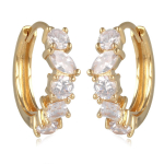 Les Tr&eacute;sors De Lily [R2042] - kullatud r&otilde;ngask&otilde;rvar&otilde;ngad  Sissi  valgest kullast - 15x4 mm valge