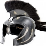 Spartan Helmet King Leonidas T&auml;iskasvanutele kantav kiiver Black Plume.