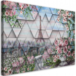 L&otilde;uenditr&uuml;kk Eiffeli torn kevadel 60x40 roosa
