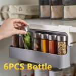 Kodu K&ouml;&ouml;k Isekleepuv Seinale paigaldatav riiulialune V&uuml;rtside korraldaja V&uuml;rtsipudeli hoiureiil K&ouml;&ouml;gi hoiukoht laos 6pcs Bottle