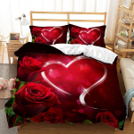 3D Romantiline Love voodipesukomplekt Love HD digitaalprintimine tekikott ja padjap&uuml;&uuml;r 2/3 t&auml;issuuruses romantiline kodukaunistus s&otilde;brap&auml;evaks Baby 100x135cm