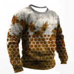 Meeste T-s&auml;rgid 3D-printeriga T-s&auml;rk Funny Bee Suvine pikkade varrukatega Puuvillane Harajuku T-s&auml;rk Meeste vabaaja Suur T-s&auml;rk O-kaelusega topid 5XL