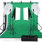 Andoer Stuudiofotograafia valgustuskomplekt Softboxi valgustuskomplekt, mis sisaldab 45 W LED-lampe 50x70 cm European standard 220V black