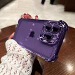 Purpurne kattega l&auml;bipaistev p&otilde;rutuskindel telefoni&uuml;mbris iPhone 14 13 12 11 Pro Max Plus Xs Xr X k&otilde;va akr&uuml;&uuml;list nelja nurgaga p&otilde;rutuskindel kate For iPhone 11