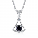 Bague Ringen S925 h&otilde;bedane v&auml;ike seelik Mosani teemant kaelakee, naiste jaapani ja korea Simple Ins Tuul Kerge Luksuslik ni&scaron;&scaron; Live Aksessuaarid 1ct length 45cm must