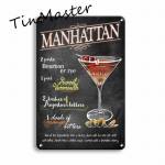 Martini Mojito kokteiliplakat Metallist plekk-silt Vintage restoran K&ouml;&ouml;k Iiri pubibaar Meeste koopakaunistus Kunst seinakleebised 20x30cm