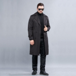 Meeste pikk mantel kevad-s&uuml;gis kahe rinnaga &auml;riline tuulejope S-6XL S must