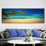 Maastik P&auml;ikeseloojang Rannapilv Meremaastik l&otilde;uend Maalimine Troopika Palm Tree Coast Plakatid ja v&auml;ljatr&uuml;kid Seinakunst Kodukaunistus Ilma raamita 20cm&times;40cm NoFrame