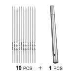 Roostevabast terasest grillvarraste hoiutoru korduvkasutatavad grillpulgad Lamedad grillkahvel Grillriistad K&ouml;&ouml;k v&auml;lik&auml;mpingu tarvikud 10 forks and 1 tube