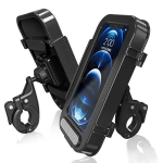 360&deg; p&ouml;&ouml;rlev veekindel jalgrattatelefoni kinnitus mobiiltelefoni hoidik mootorratta ja jalgratta juhtraua jaoks Phone holder must
