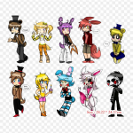 Fnaf Human Five Nights At Freddy's Sister Asukoht Ani Iron on Heat Transfer Printing Vin&uuml;&uuml;lplaastrid Kleebis riietele Ise ise tehke aplikatsioonid pestavad plaastrid
