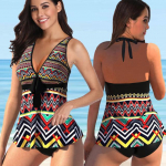 Naiste mood Seksikas ujumistrikoo Retrotr&uuml;kiga ujumisriided Tankini Monokini Naiste ujumisriided Kaheosalised k&otilde;rge v&ouml;&ouml;kohaga rannariided XXL mitmev&auml;rviline