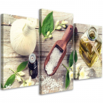 Kolmeosalise pildiga l&otilde;uenditr&uuml;kk Kitchen Herbs Spices 60x40 beež