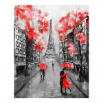 Romantiline linnapaar Pariisi Eiffeli torni &otilde;limaal l&otilde;uendil Kunst Cuadro plakatid ja tr&uuml;kised P&otilde;hjamaade seinapilt elutuppa 20x30cm