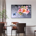 5D isetehtud teemantmaal Lillede nefriit liblikas ristpistes komplekt, t&auml;isteemanttikandid mosaiikkunst Pilt kividest kaunistus kingitus Full Round 20x30cm