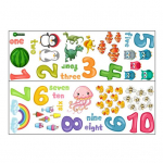 2 tk/komplekti numbriga seinakleebis Multifilm 1-10 numbriga looma inglise s&otilde;nad Harivad PVC elutoa numbrid Seinakleebis lasteaiatarbed B