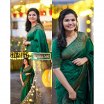 ALMAARI poe siidist Saree on kaunistatud traditsiooniliste motiivide vormis kaunite Zari t&ouml;&ouml;dega.