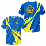 Ukraina Meeste T-s&auml;rgid Ukraina lipuga s&auml;rk 3D-tr&uuml;kiga O-kaelusega Suured l&uuml;hikesed varrukad Jersey Mood Meester&otilde;ivad T&auml;navar&otilde;ivad L