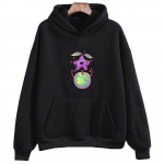 Stardew Valley Junimo mustriga kapuutsiga pusa naiste mood pikkade varrukatega dressipluusid armas koomiksigraafikaga kapuutsiga pusa mugavad vabaaja topid L