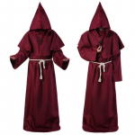V&otilde;luri kost&uuml;&uuml;m Cosplay keskaegne munk vend r&uuml;&uuml; preestri kost&uuml;&uuml;m iidne riietus kristlik &uuml;likond XXL punane