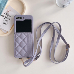 Crossbody rahakotikaardid Solt nahast &uuml;mbris Samsung Galaxy Z Flip 5 4 3 5G Flip5 Flip4 pika kaelapaelaga rahakoti taskukoti kate For Samsung Z Flip4 valge