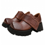 Fujin 5,5 cm mokassiinid, s&uuml;gisene kevadpumbad naiste moekingad Naturaalne lehm ehtsast nahast k&otilde;rged kontsad etnilise platvormiga kiilkonks 34 must