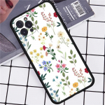 Lilled, rohelised lehed telefoni&uuml;mbris iPhone'i jaoks Samsung Galaxy Redmi Xiaomi Oppo OnePlus Note SA 7 8 9 10 11 12 13 14 20 21 22 23 53 54 Pro Max Plus Ultra iPhone 6 or 6S