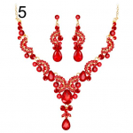 Luksuslik vesitilk kivikivist inkrusteeritud pulmade pruudi kaelakee k&otilde;rvar&otilde;ngaste ehete komplekt