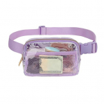 L&auml;bipaistev Fanny Pack rihmakott, suure mahutavusega veekindel t&otilde;mblukuga suletav staadioni heakskiidetud l&auml;bipaistev v&ouml;&ouml;kott lilla