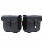 Mootorratta sadulakotid Stiilsed PU-nahast k&uuml;ljekotid Universaalne pagasihoidja suur must