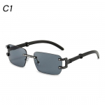 Moodne ristk&uuml;likukujulised &auml;&auml;risteta p&auml;ikeseprillid naiste puidust luksusbr&auml;ndi disainer Trendikas retro raamita p&auml;ikeseprillid UV400